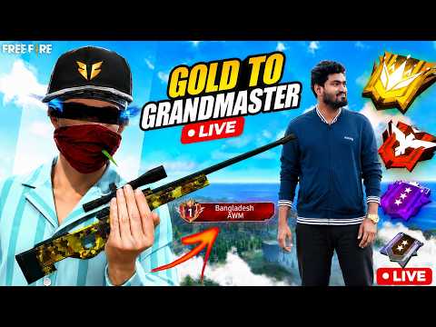 ​🔴 GOLD TO GRANDMASTER PUSH LIVE 👑 BR SNIPER GAMEPLAY-ITS KING LIVE | GARENA FREE FIRE