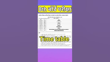Rajasthan 8th Board Time Table 2024/ 8th exam date 2024/8th Class Time Table 2024/8th exam date #8th