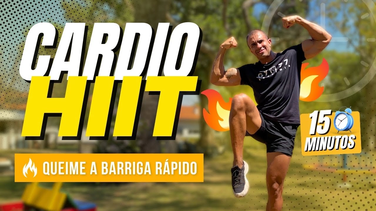 15 MINUTOS CARDIO HIIT Para Perder a Barriga Rápido. (Em casa e Sem Impacto!)