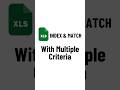 How to Use Index &amp; Match Function in Excel with Multiple Criteria | Excel Formula Hacks