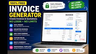 Free Invoice Generator | Create Unlimited Invoices & Quotations | No Login | 100% Private