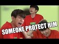 Baekhyun getting hit/ hurting himself for 2 minutes straight