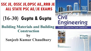 Building Materials (16 - 30) Gupta & Gupta Civil Engg I SSC JE I PSC AE JE