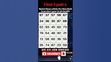 Find 3 pairs of equal numbers #228#brain #puzzle #dementia #quiz #mathstricks #mathematics #