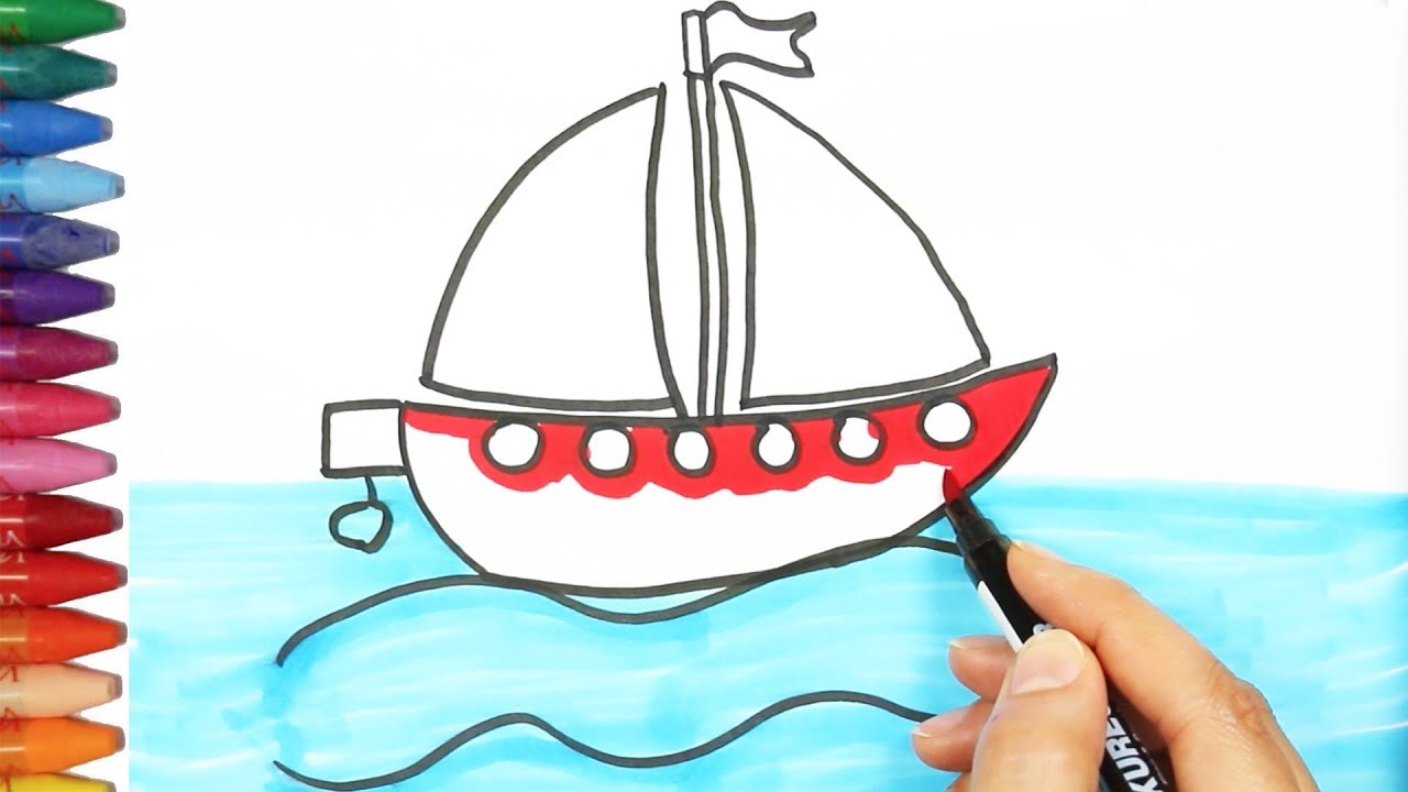 Dibujar Un Barco | Cómo dibujar y colorear los para niños ... Dibujar Un Barco | Cómo dibujar y colorear los para niños ...