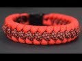 Pulsera roja  paracord espina de pescado marcada o Ridged Fishtail