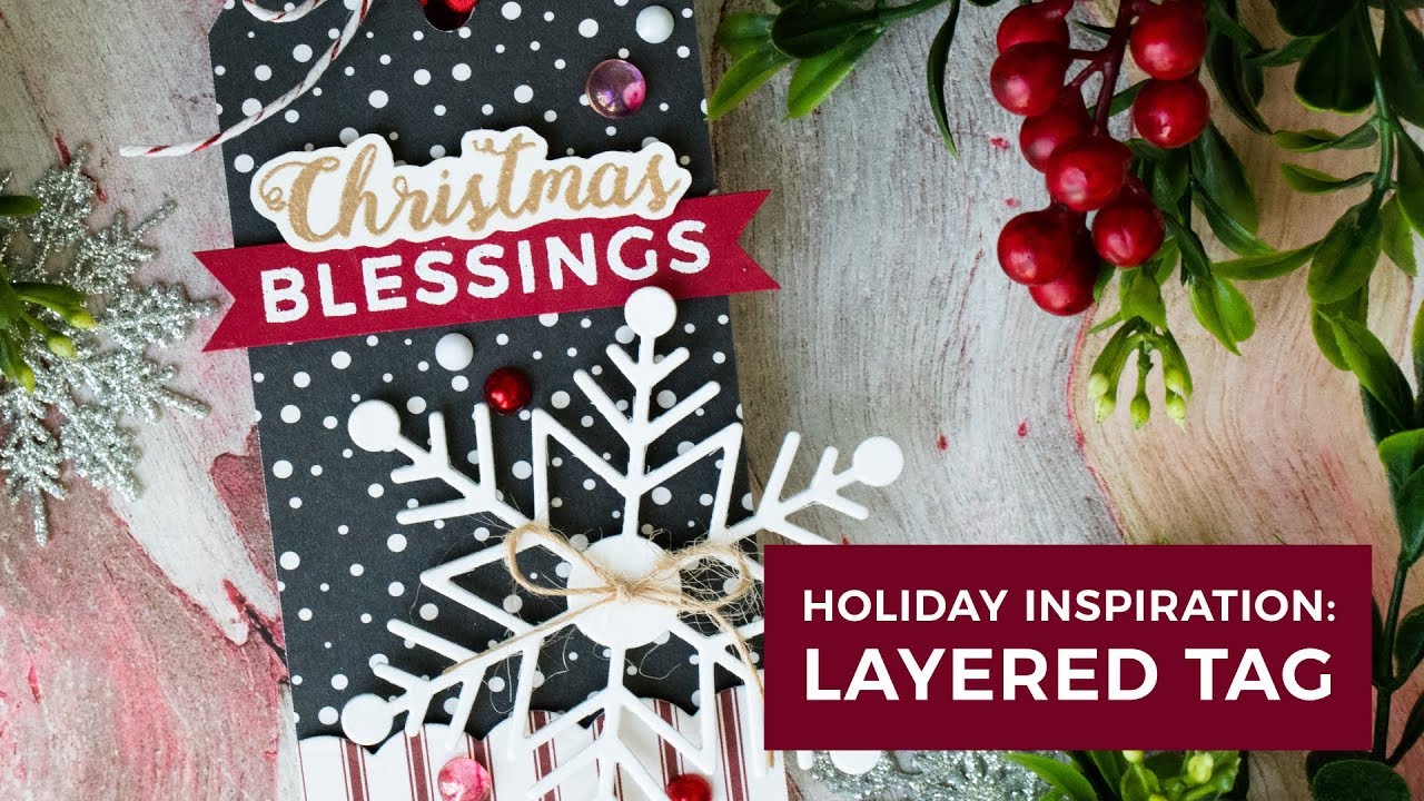 Holiday Inspiration Layered Tag with Simon's Peaceful Christmas Tag Kit
