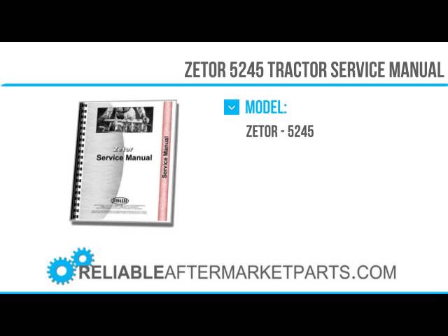 2409 New Zetor 5245 Tractor Service Manual - YouTube