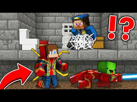 Mikey and JJ Escape from SUPERHERO PRISON Challenge! - in Minecraft Maizen