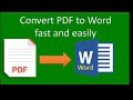 How To Convert PDF to Word Document No.2