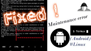 How to fix Termux error(not working) | August 2021 | Android | Maintenance error | repository fix |