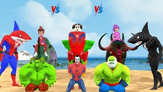 Spiderman rescues shark spiderman roblox from bad guy joker vs hulk big vs iron man|Game 5 Superhero