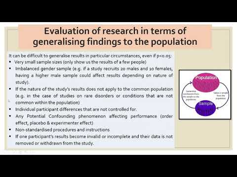 Inferential Statistics, Evaluating