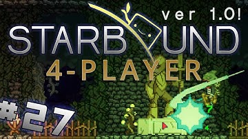 Starbound 1.0 - #27 - Spin Sword Attack! (4 Player Starbound Gameplay)