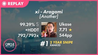 Osu Ukase Xi - Aragami Another Hd,Dt 99.39% Fc 544Pp