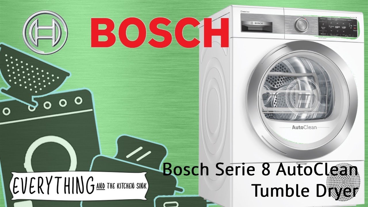 Fordi Elemental Bred rækkevidde Bosch Serie 8 AutoClean Condensing Tumble Dryer - YouTube