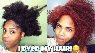 Dying My Natural Hair Red | No Bleach | I Struggled😩