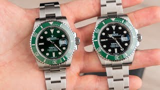 HANDS ON Rolex Submariner 126610LV Kermit vs Hulk 116610LV