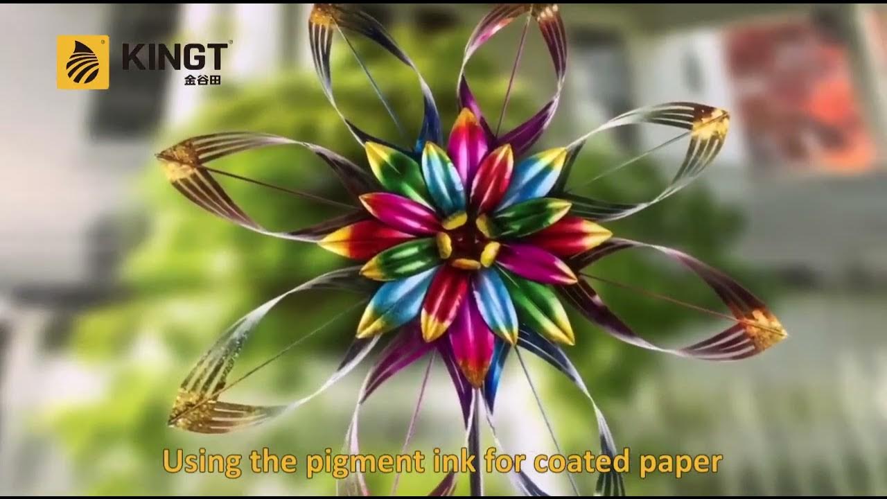 Coated paper printing effects displays with waterproof pigment ink