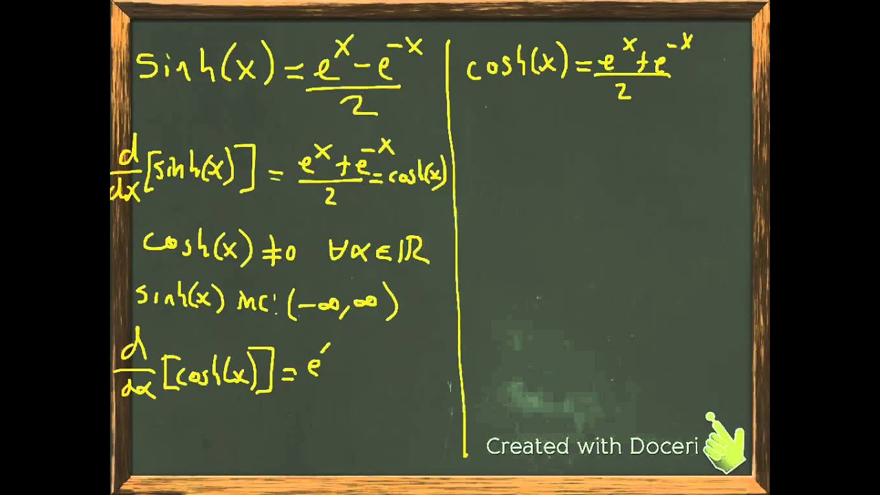 Derivatives Of Hyperbolic Sine And Cosine YouTube Derivatives of hyperbolic sine and cosine youtube