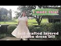 White cotton tiered dress diy  step by step tutorial