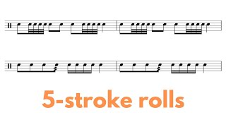 Five Stroke Rolls - INTERACTIVE Sight Reading Exercise - PLAY ALONG