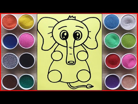 Video TÔ MÀU TRANH CÁT CHÚ VOI CON MÀU TÍM - Sand painting... - youtube