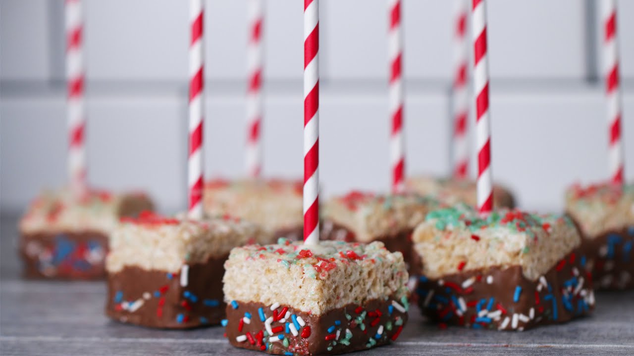 Firecracker Crispy Marshmallow Pops | Tasty