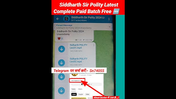 polity by siddharth arora Sir Paid course free on telegram Link | polity by siddharth arora sir free