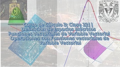 Cálculo 3: Clase 22|| Definiciones de Espacios Métricos, Funciones Vectoriales de Variable Vectorial