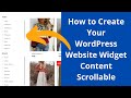 How to Create Your WordPress Website Widget Content Scrollable (Hindi)