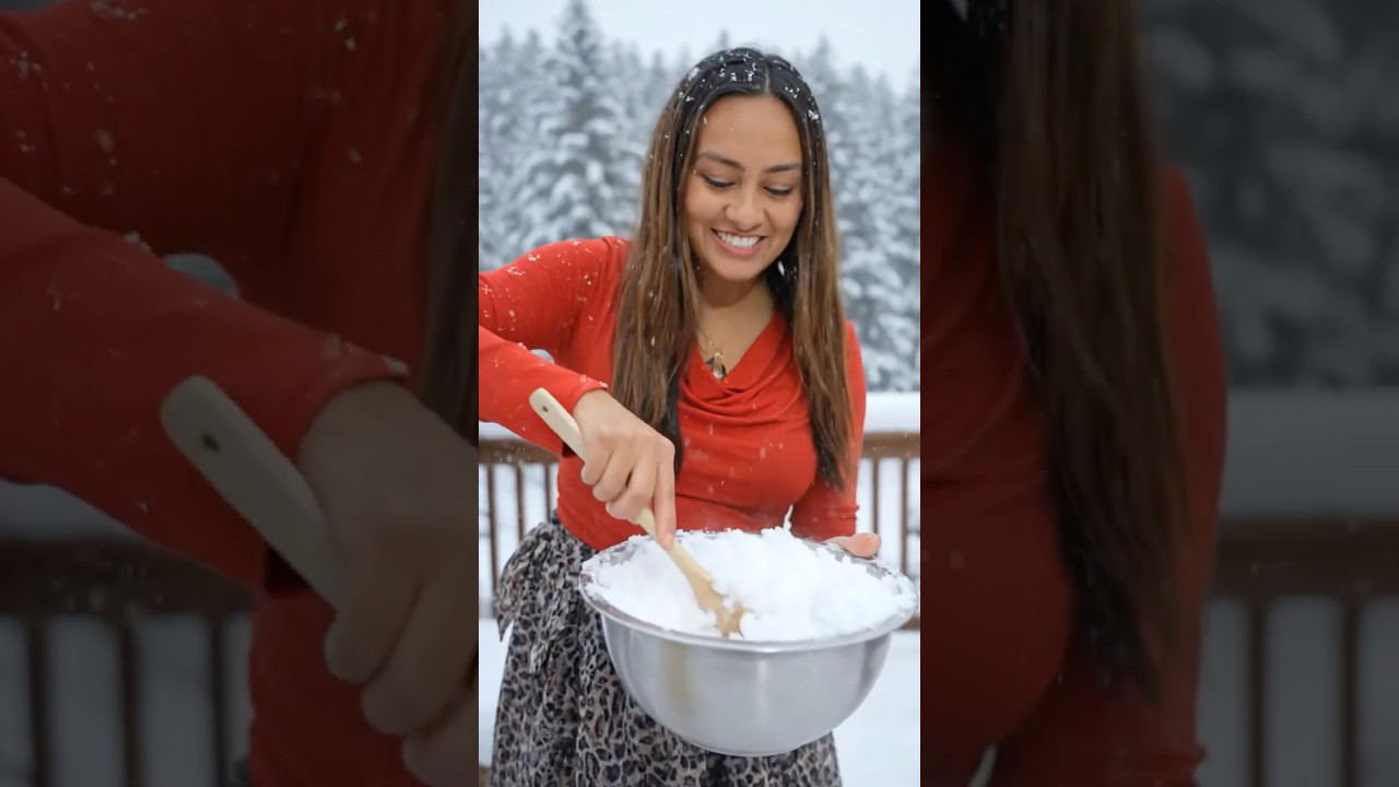 Making snow ice cream 