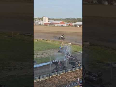 Sprint Car Crash Waynesfield Raceway Park