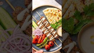 Juicy Beef Seekh Kebabs with Creamy White Sauce | Easy Homemade Recipe #beefkabab #sauce