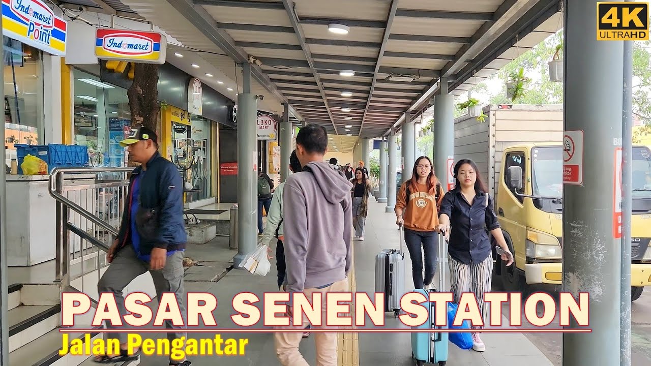 ⁴ᴷ⁶⁰ Walking Around Stasiun Pasar Senen❗Railway Station ~ KRL Jabodetabek ~ Jakarta