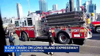 Long Island Expressway reopens after violent crash injures 4