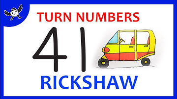 How To Draw Auto Rickshaw (Bajaj) Using Number 41 – Simple Drawing Ideas Step by Step Easy