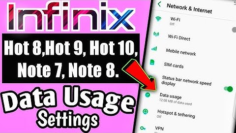 How To See and Set Data Usage On Infinix Hot 8,Hot 9,Hot 10,Note7,Note8 | Infinix Data Usage Setting
