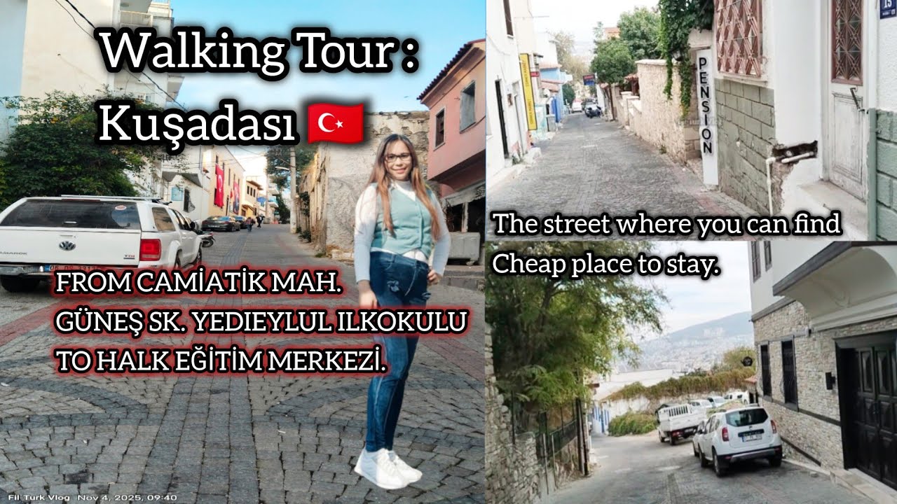 WALKİNG TOUR FROM CAMİATİK MAH. GÜNEŞ SK. YEDIEYLUL ILKOKULU TO HALK EĞİTİM MERKEZİ.  @FilTurkVlog 