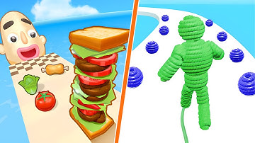 Sandwich Runner Max Levels 🆚 Rope Man Run Android iOS Gameplay 4K P03