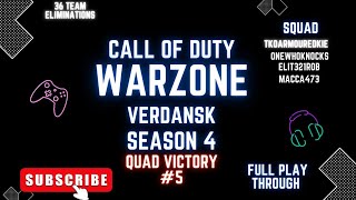 Call of Duty Warzone Quads Win! Fith Quads Victory Of Season 4 (Full Gameplay)