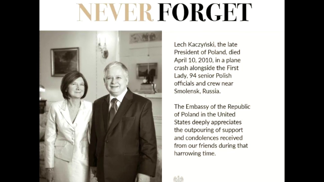 Never Forget - 10th Anniversary of the 2010 Smoleńsk Plane Crash (Polish Embassy in the US) - YouTube