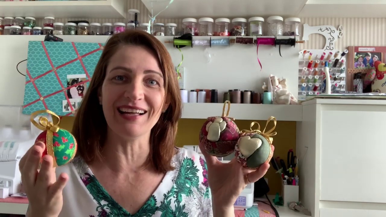 BOLAS DE DE NATAL DE ISOPOR SEM COSTURA,SEM COLA USANDO ALFINETES