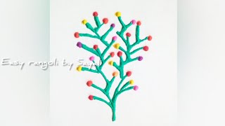 Small and easy every day rangoli design | Tree rangoli #shorts | Latest rangoli