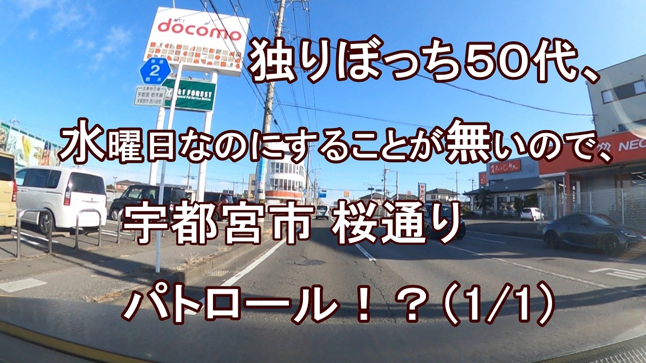 独りぼっち５０代、水曜日なのにすることが無いので、宇都宮駅市 桜通り パトロール！？（1/1）