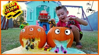 Haunted Monster Truck RaceTrack & Halloween Volcano Pumpkins