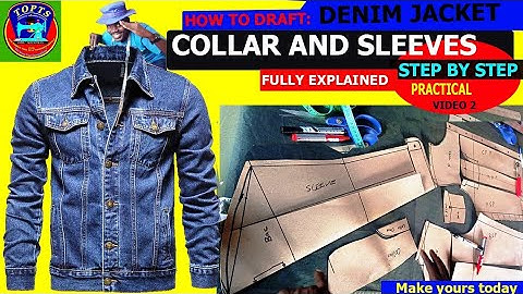 How to draft Collar and sleeves for denim jacket step by step/topts tailoring studio