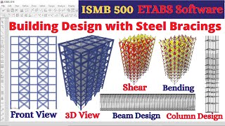 Building design with steel bracings by ETABS software | bracings system | civil engineering | online