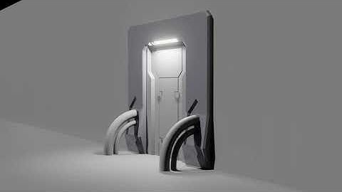 Blender Sci Fi Door Render