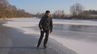 На коньках по первому льду, р. Дубна. In memory Tor Eckhoff - Apetor.